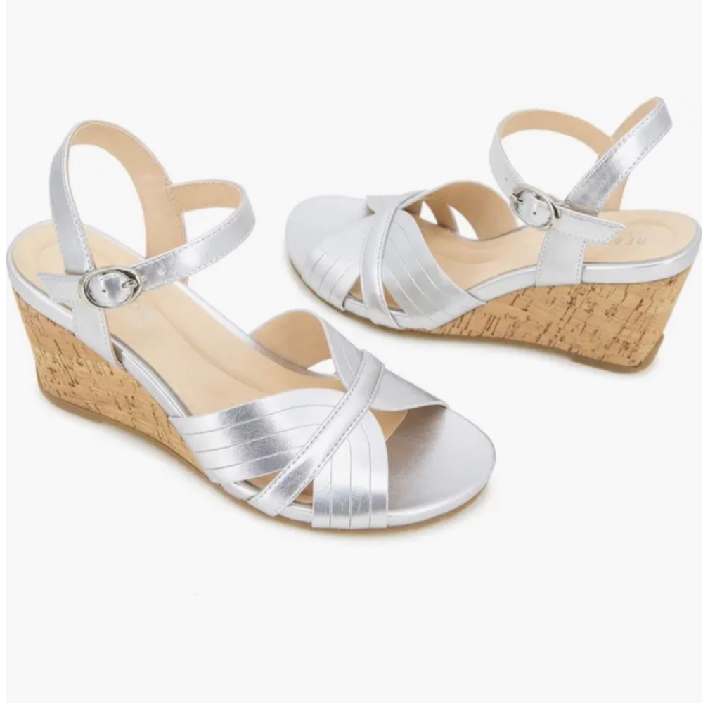 Gomi Wedge Sandals in Silver